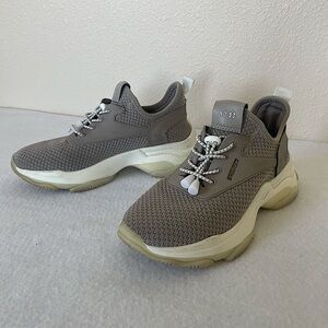 Steve Madden NY90 Chunky Sneakers | Women’s Size 8 | Taupe Gray Knit Slip-On